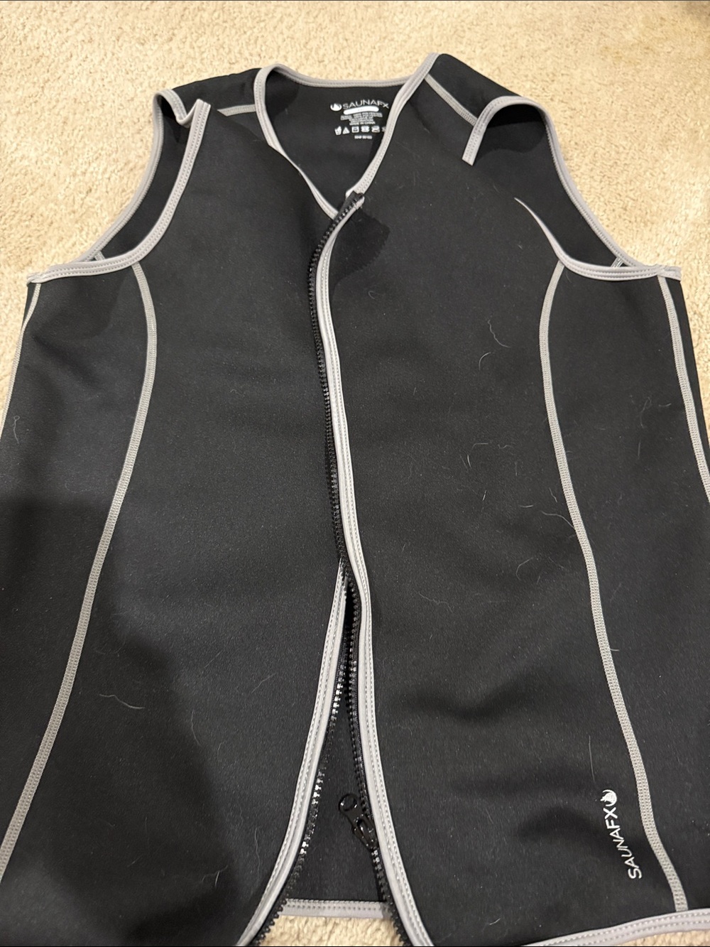 Black Neoprene Men's Zip Vest